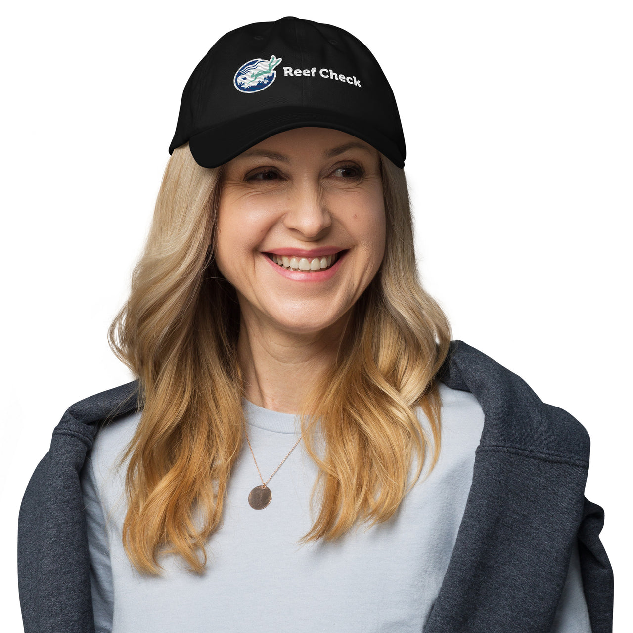 Reef Check- Embroidered Cotton Hat- Black