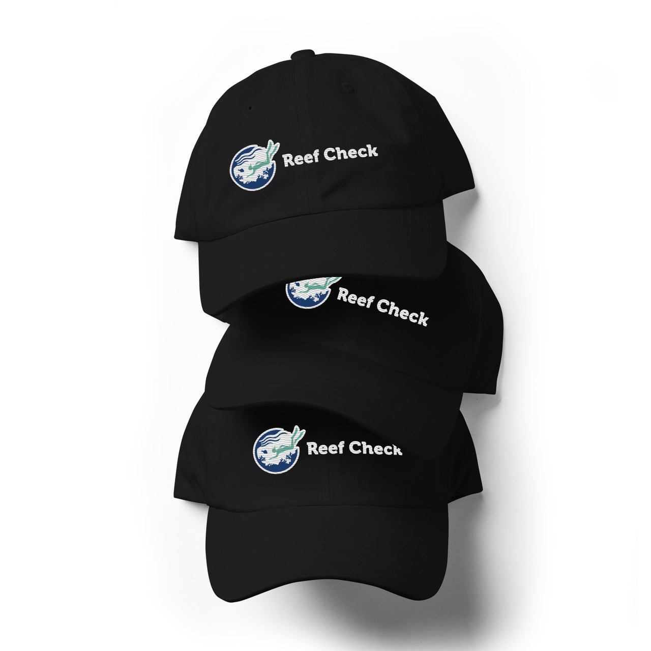 Reef Check- Embroidered Cotton Hat- Black