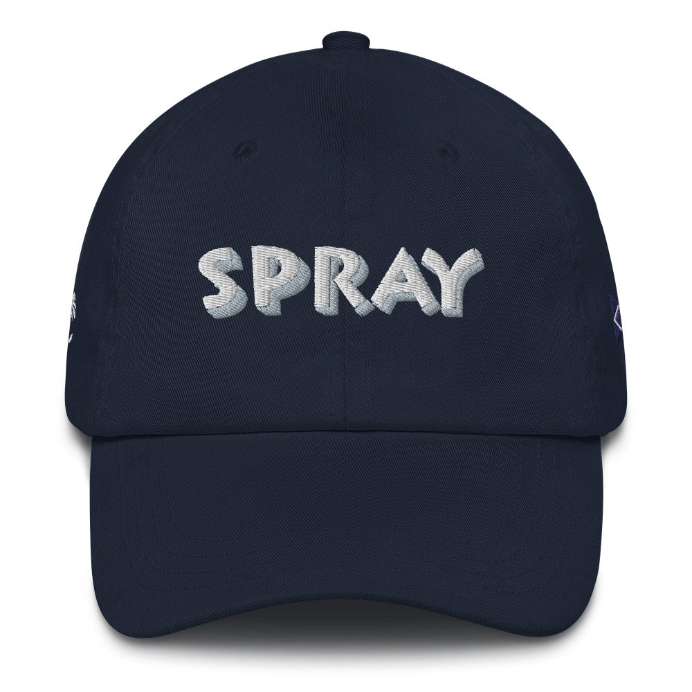 SPRAY- Embroidered Cotton Crew Hat (Navy)