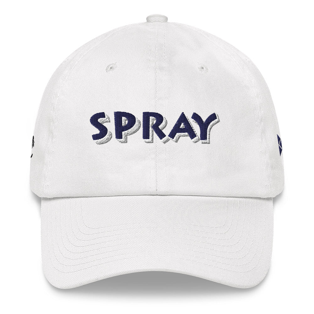 SPRAY- Embroidered Cotton Crew Hat (White)
