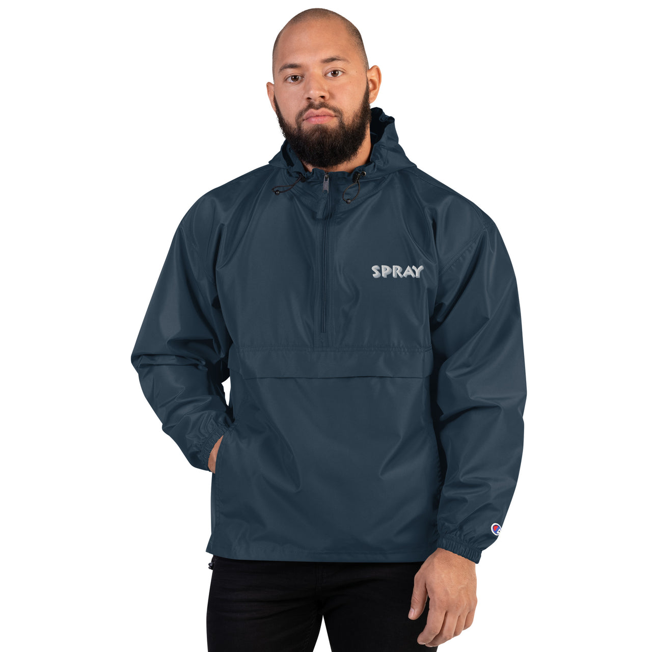 SPRAY- Embroidered Packable Windbreaker (Champion)