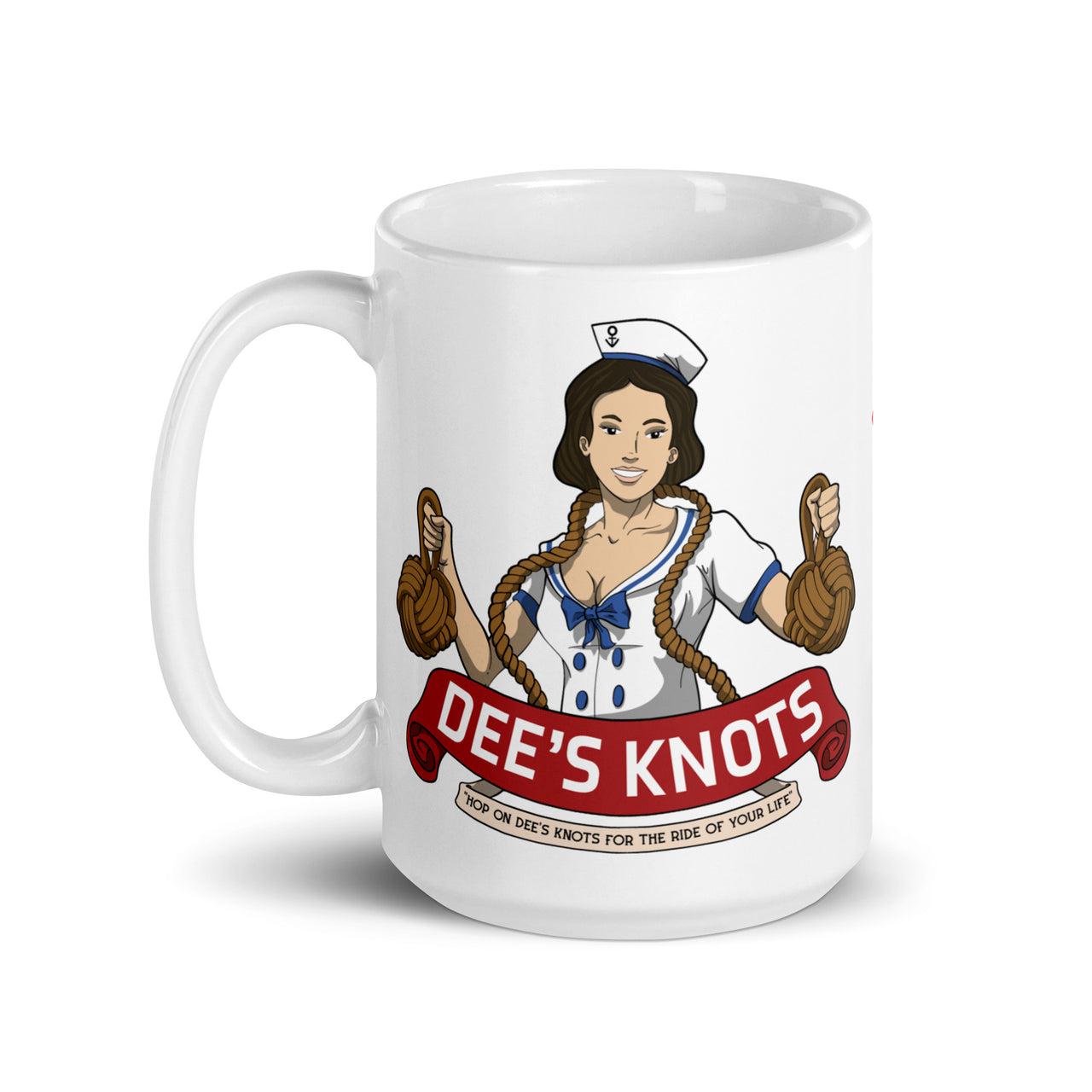 Dee's Knots- White glossy mug