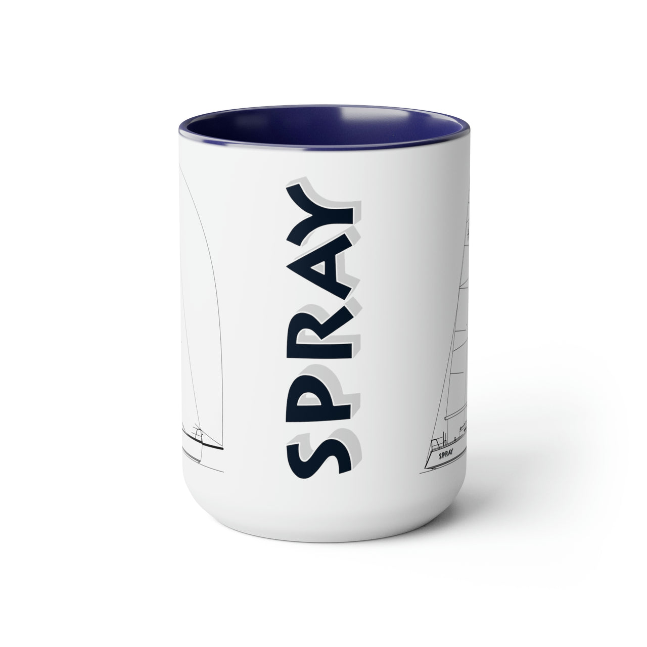 SPRAY- Two-Tone Ceramic Coffee Mug, 15oz