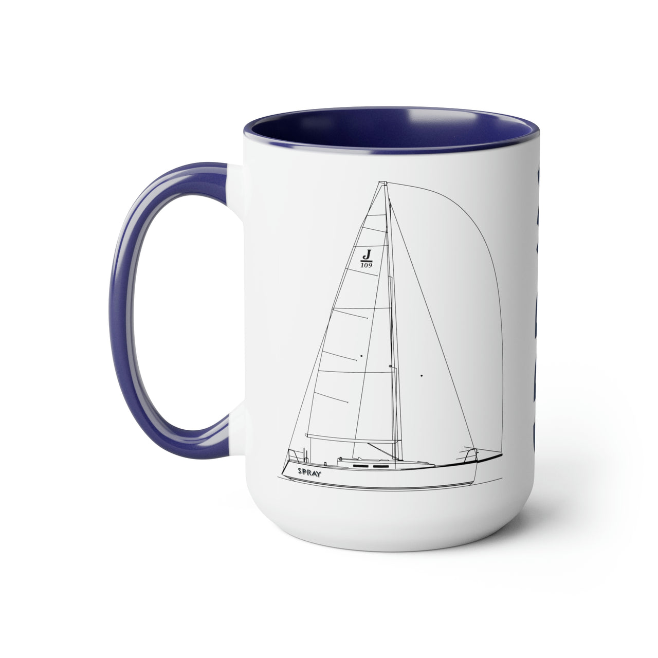 SPRAY- Two-Tone Ceramic Coffee Mug, 15oz